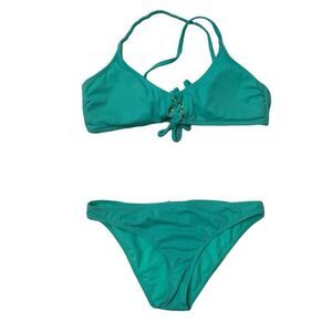 California Sunshine Two Pieces Bathing Suite Aqua Blue Size Medium